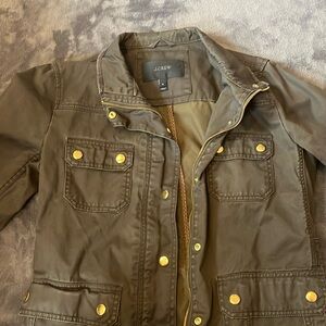 J Crew Olive Green Jacket. Denim texture size Medium